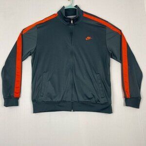 Nike Mens Medium Grey Logo Full Zip Swoosh Work Out Active Track Jacket size XXL